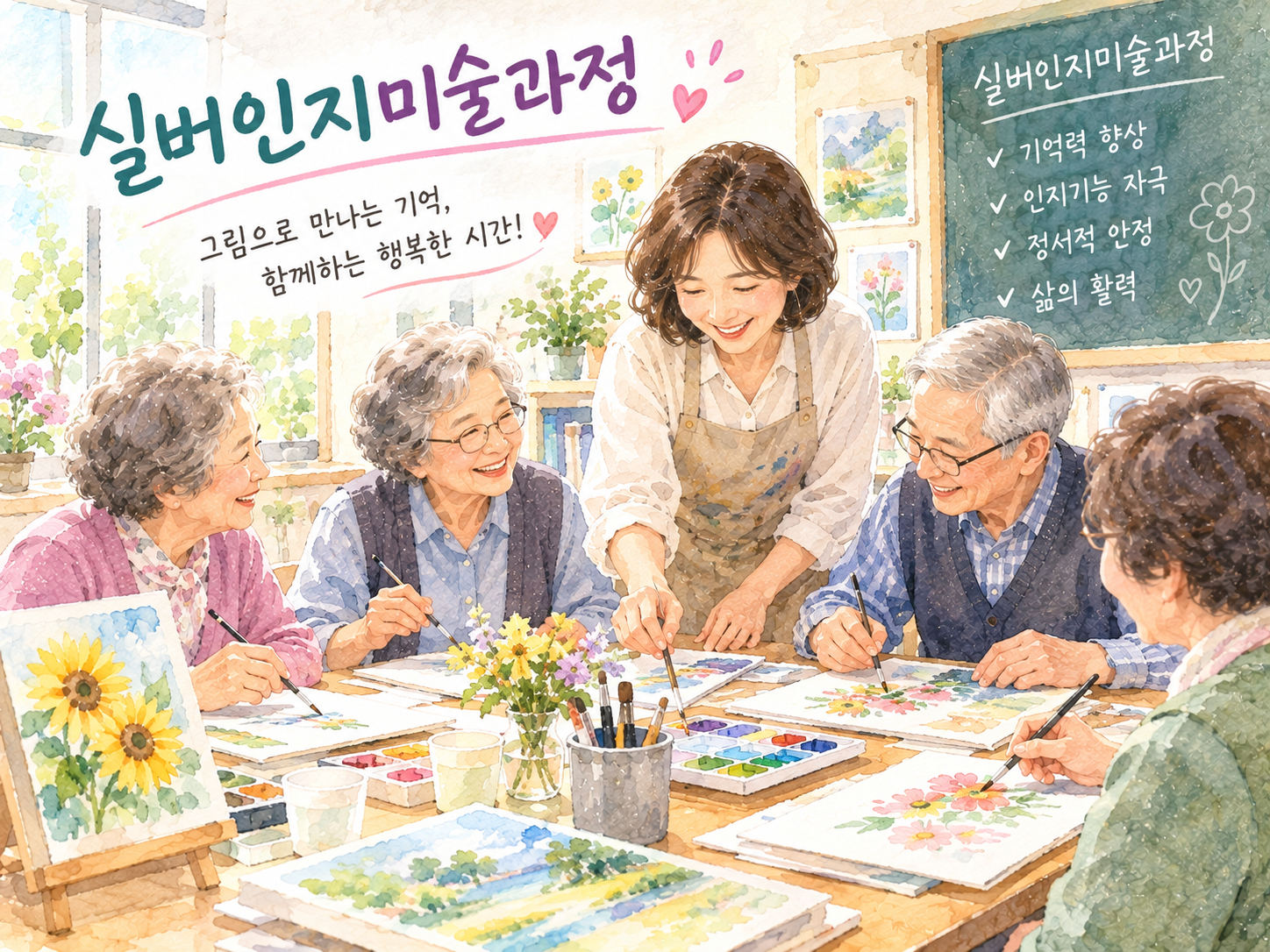 (단기)실버인지미술[실버웰라이프코칭지도사](자격증)
